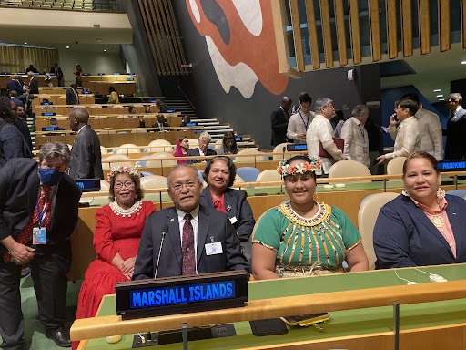 H.E. David Kabua and his delegation attends the 77th UNGA