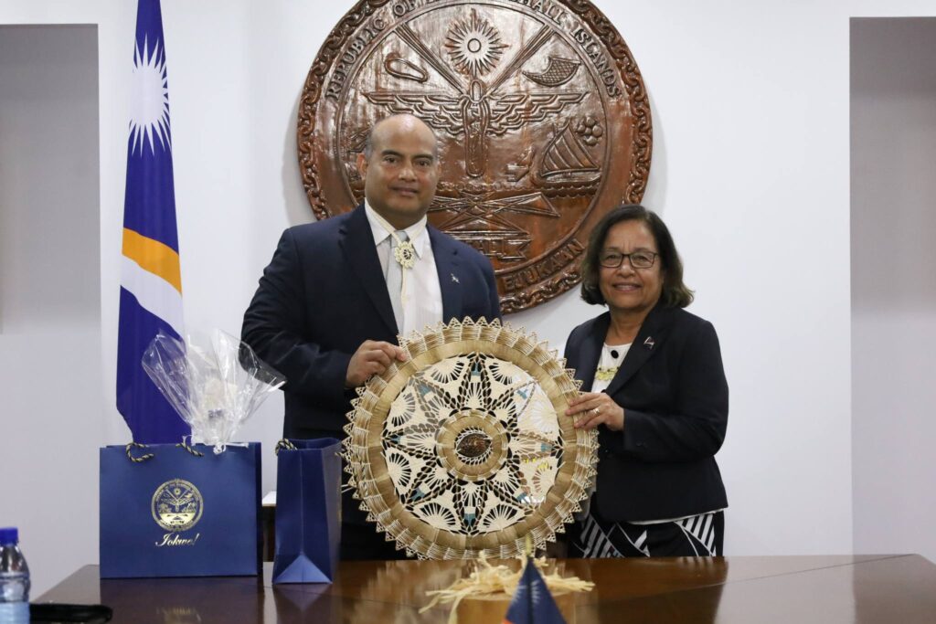 H.E. President Hilda C. Heine receives Courtesy visit from Nauru President H.E. David Adeang & Delegation