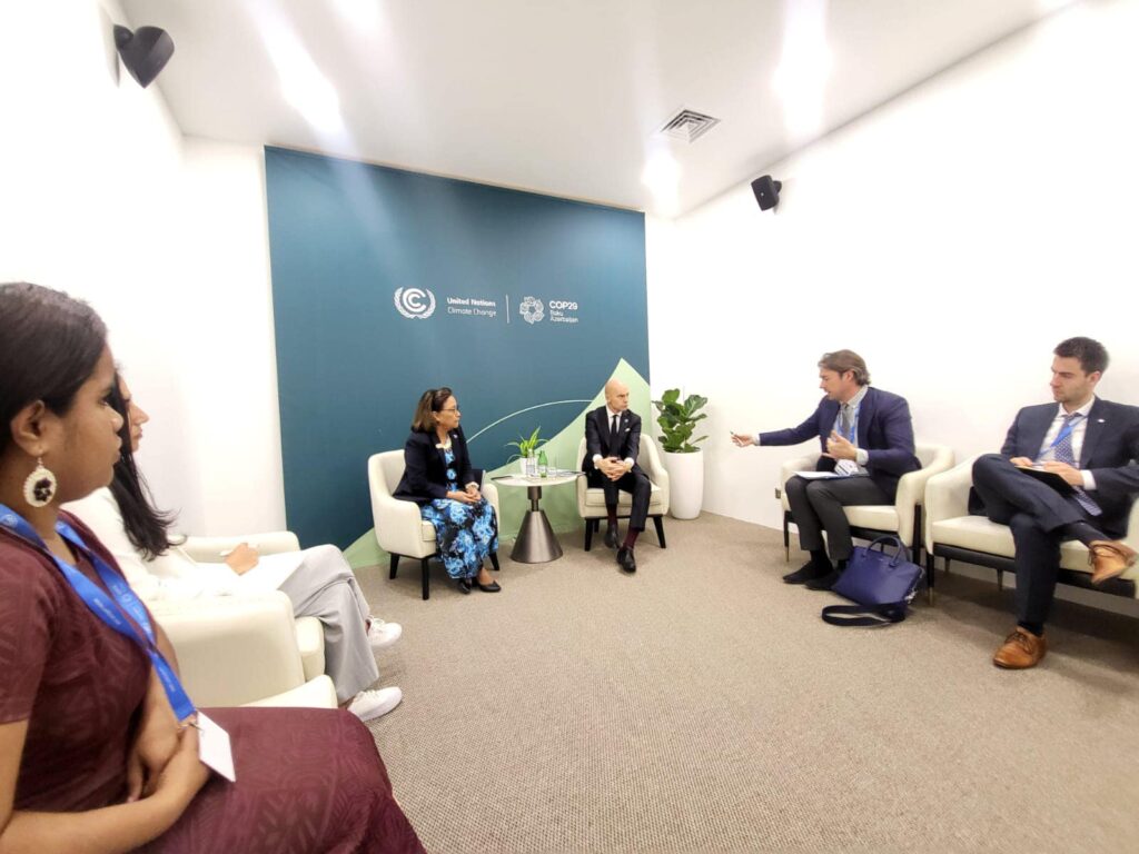 President Hilda C. Heine Meets GCA CEO Patrick Verkooijen at COP29 to Strengthen Adaptation Efforts for SIDS