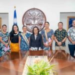 Miss Pacific Moemoana Schwenke Pays Courtesy Visit to H.E. President Hilda C. Heine