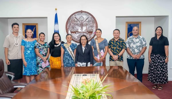 Miss Pacific Moemoana Schwenke Pays Courtesy Visit to H.E. President Hilda C. Heine