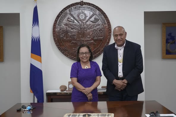 H.E. President Heine Receives Courtesy Visit from Pacific Ocean Commissioner Filimon Manoni