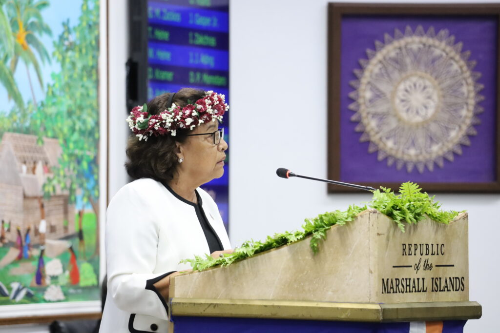 Enaan eo an President Hilda C. Heine nan Nitijela eo an Armij in Majol ilo Kwelok eo an kein Kaenoul Jiljino – Mwenan eo Kein Karuo