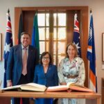 President Heine Pays Courtesy Call on Australian Senate President Sue Lines